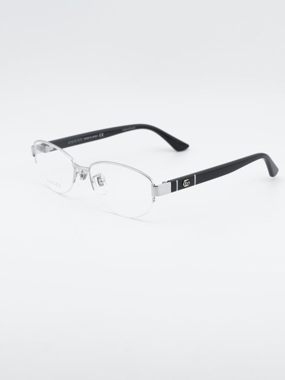 Gucci GG0859OJ 001 Eyeglasses Silver / Black 53mm Oval Frame